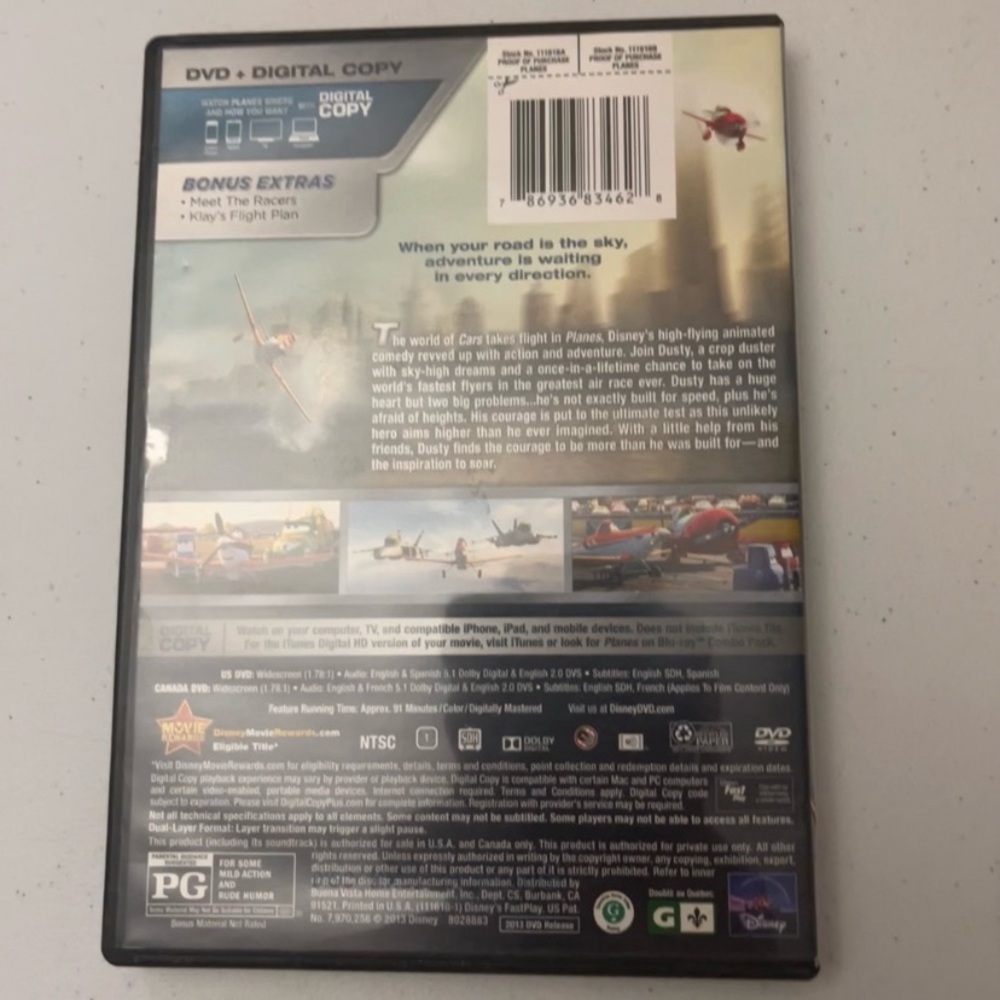 Disney Planes DVD Case — Blue and Cream Artwork